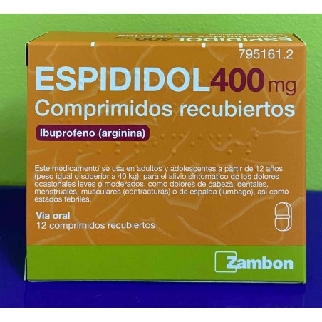 ESPIDIDOL 400 MG 12 COMPRIMIDOS RECUBIERTOS